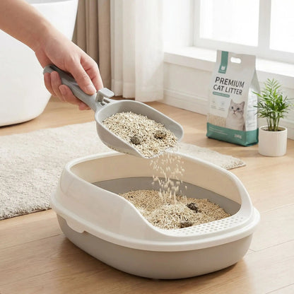 Pelle à litière pour chat personne enleve dechets bac litiere