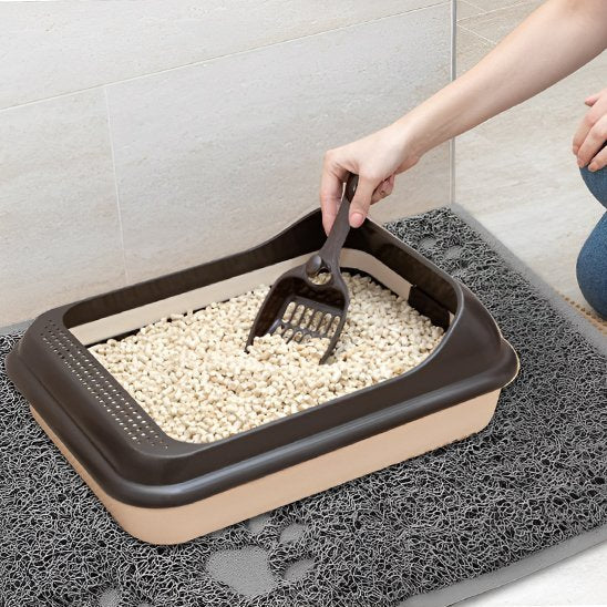 Tapis chat litière bac sur tapis litiere couleur anthracite