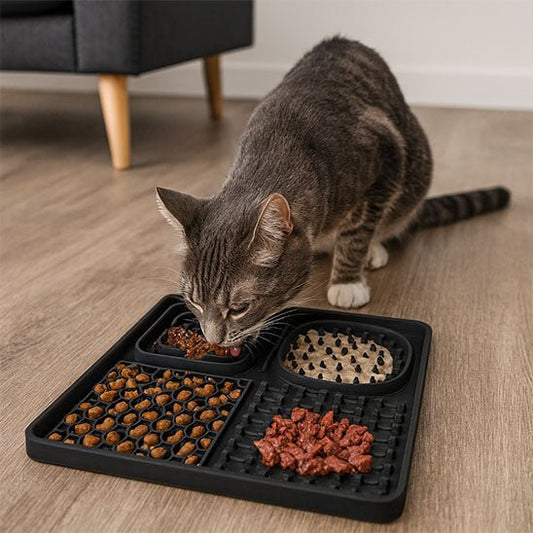 Tapis de lechage chat mange nourriture tapis noir
