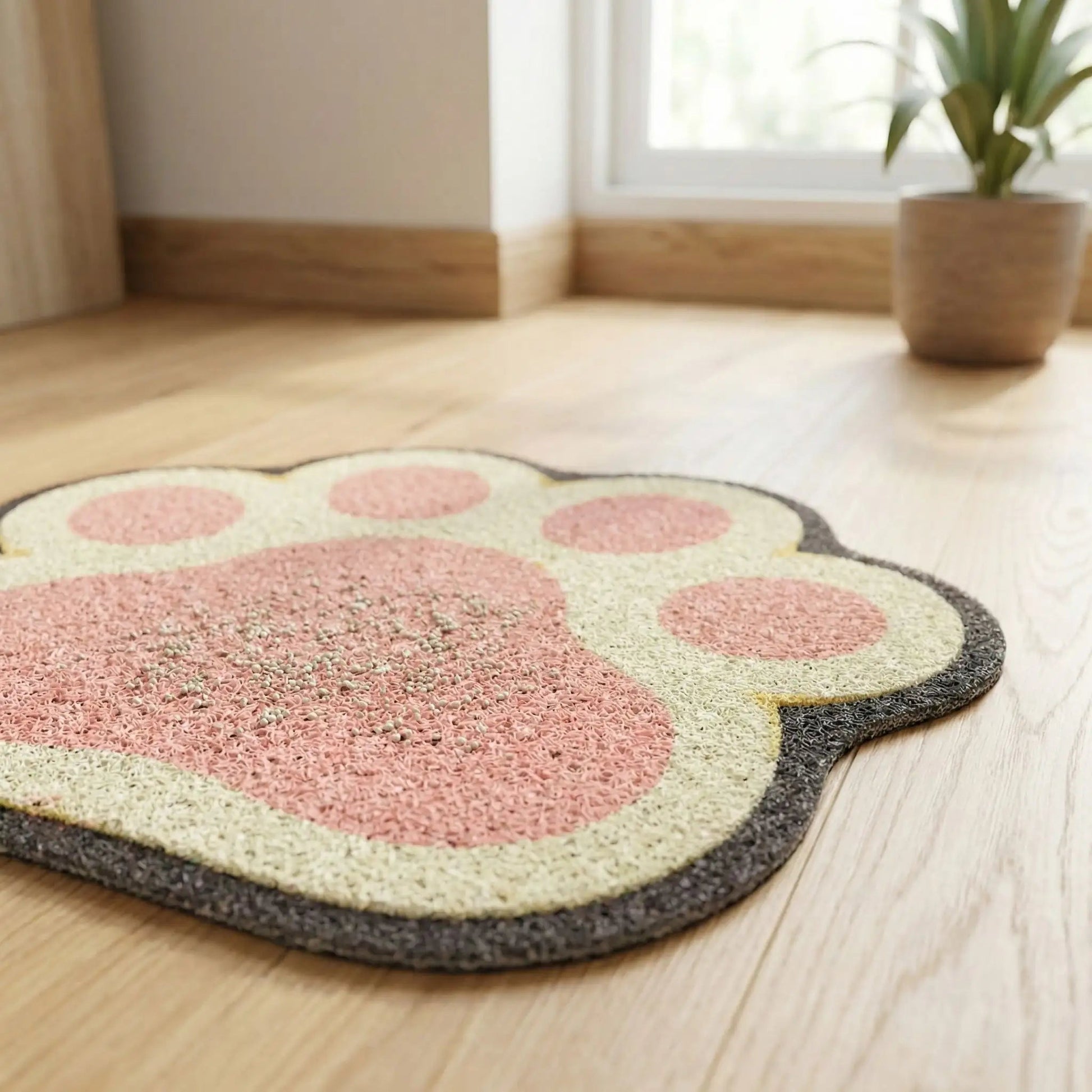 Tapis de litière chat granules sur tapis de litiere