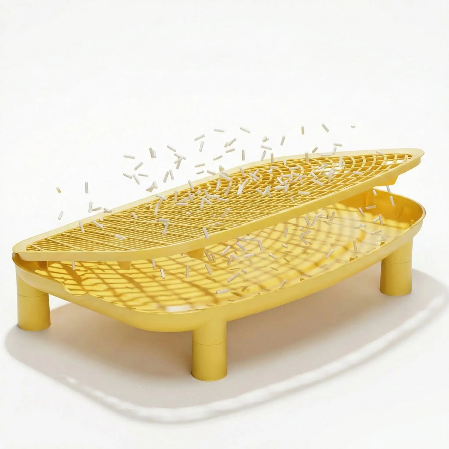 Tapis de litière pour chat presentation avec litiere