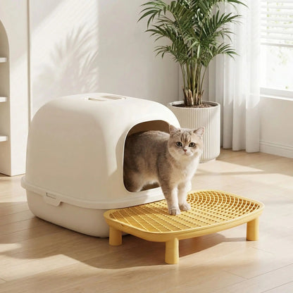 Tapis de litière pour chat chat sort bac marchepied