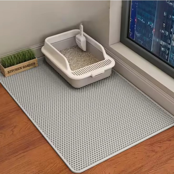Tapis pour litière chat couleur gris