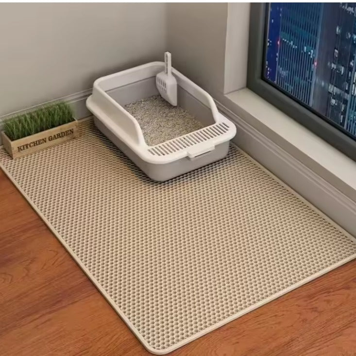 Tapis pour litière chat couleur beige