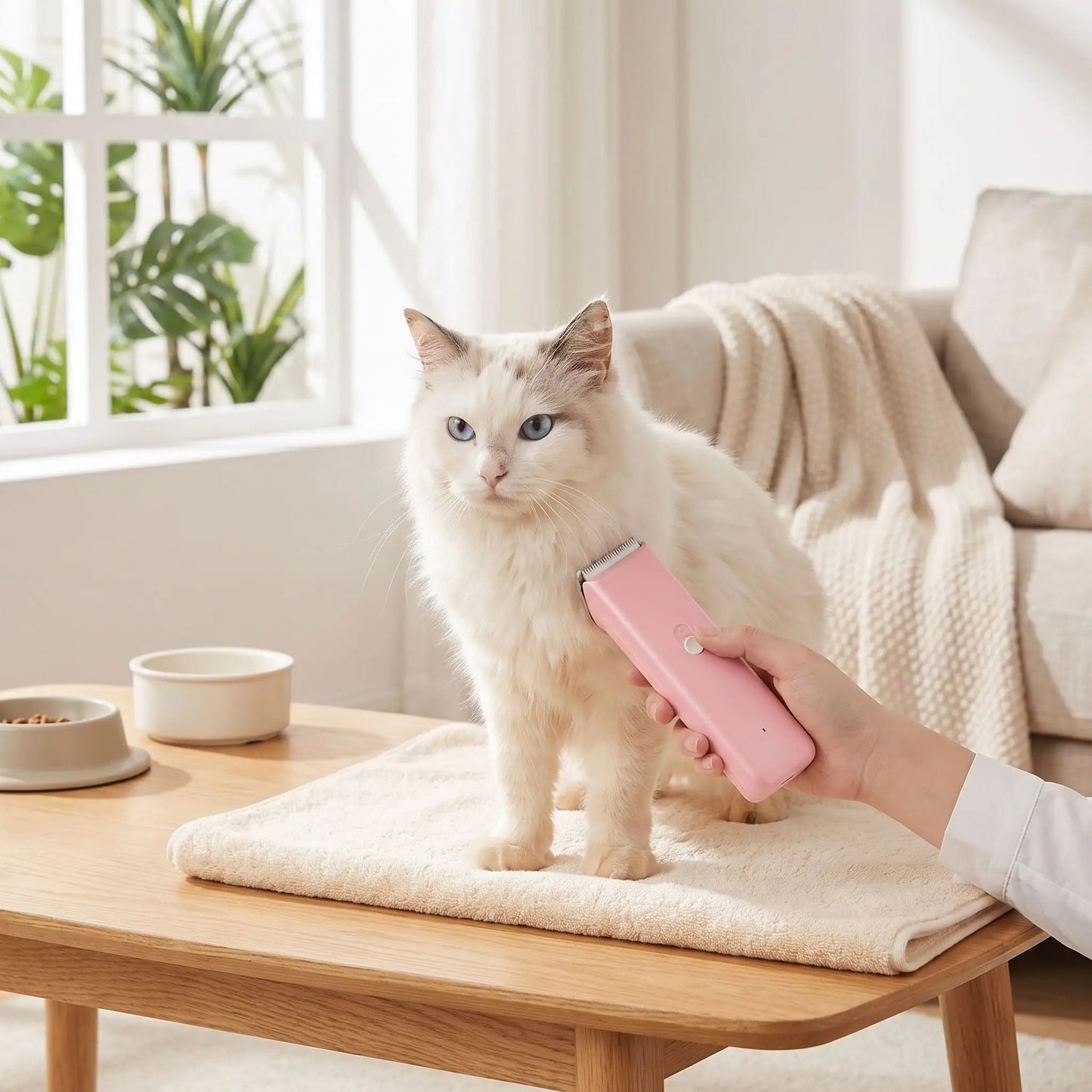 Tondeuse pour chat avec noeud respecte la peau