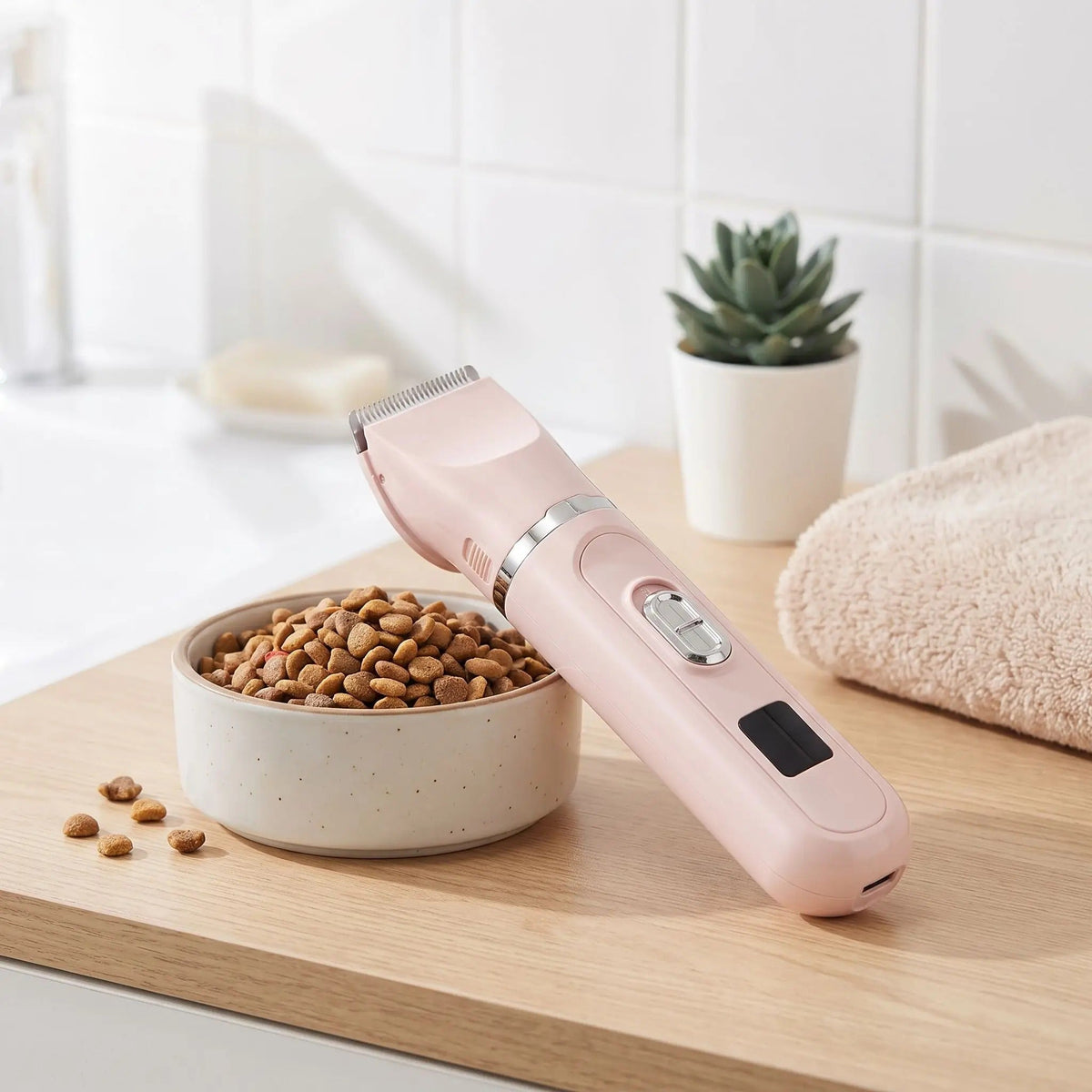 Tondeuse pour chat poil long couleur rose
